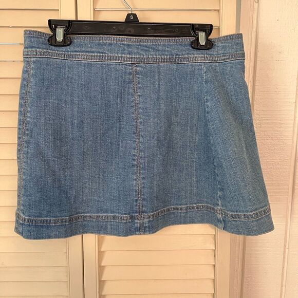 Free People front snap jean skirt - Picture 2 of 7